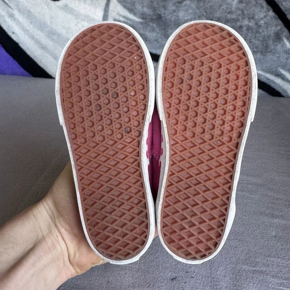 Size 9.5c - Vans Toddler Shoes  - Lace Slip-On Pink with Hearts 500714